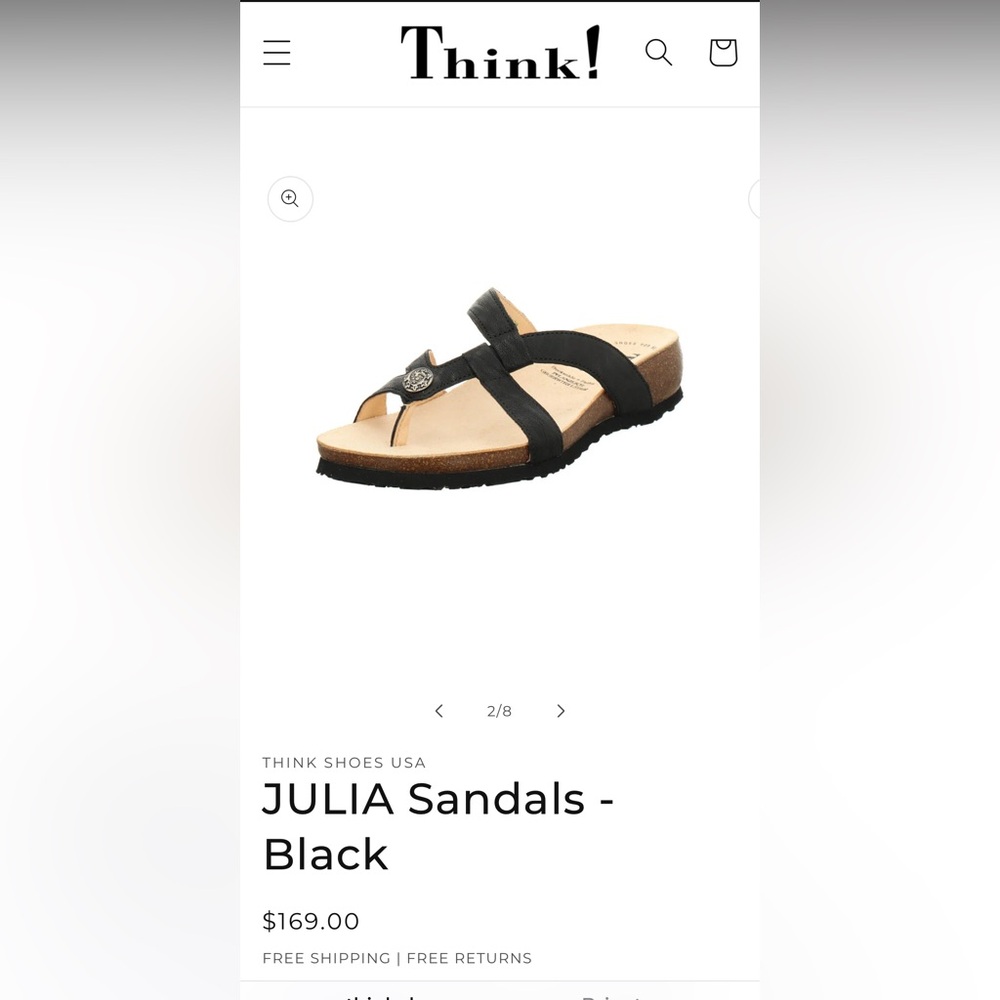 Think! Black Sandals Elegant and Comfortable